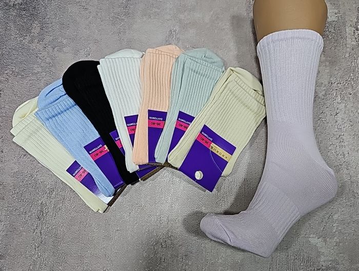 Шкарпетки Житомир "Krokus" 939-4 cotton-стрейч жіночі "теніс" р. 36-40 -випадкове асорті -(однотонні/кольорові -теніс -жін.)