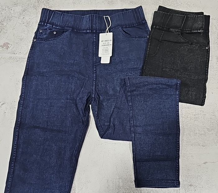 Джеггінси "ЛАСТОЧКА" 4033-5А джинси стрейч +спереду та ззаду кишені, р. 6XL-(52-54), 7XL-(54-56) -(чорні)