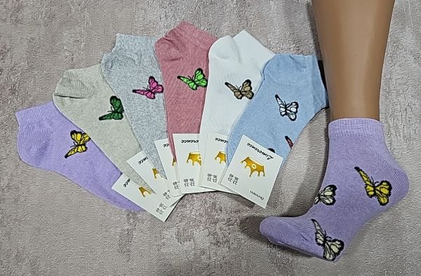 Шкарпетки Житомир "Limerence" 400-09 стрейч жіночі (короткі) р. 36-40 -асорті -(однотонні +мікс кольорових метеликів -стрейч) -уп. 12 шт