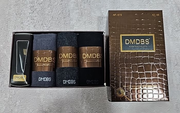 Шкарпетки у коробці "DMDBS" AF-572 стрейч чоловічі, р. 42-48 -асорті -(класика -однотонні) -уп. 3 шт