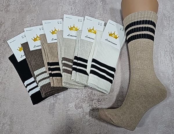 Шкарпетки Житомир "Limerence" 433-3 стрейч жіночі "Теніс" р. 36-40 -(Теніс -кавовий мікс +зверху три смужки)