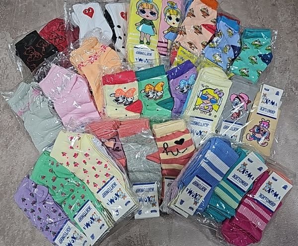 Шкарпетки "Хома /демі" 814-5 дитячі стрейч-бавовна на розмір за довжиною стопи: 18-20 -(ДІВЧИНКА -стрейч 7-8 років -випадкове асорті без вибору) -уп. 12 шт