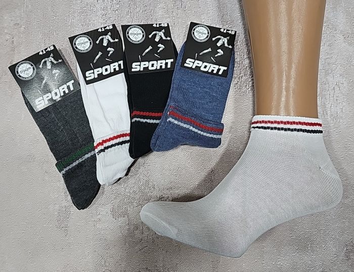 Шкарпетки "Дукат-SPORT" 145-15 стрейч чоловічі (чорна етикетка) р. 41-45 -(асорті -короткі однотонні +на гумці кольорові смужки -стрейч