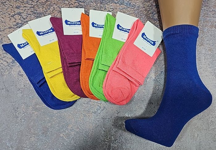 Шкарпетки Житомир "Master" 125-8 економ стрейч жін. Р. 23-25 -випадковий мікс -(однотонні -високі -кольорове /яскраве асорті -економ)