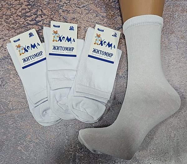 Шкарпетки Житомир "Хома Master" 830-22 дитячі стрейч-бавовна на розмір за довжиною стопи: 20-22 -(білі /гладь /7-9 років)