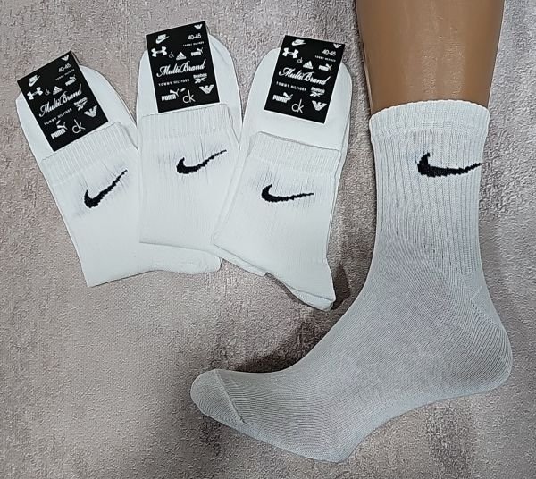 Шкарпетки "Спорт" Гр-749 стрейч чоловічі, р. 40-45 -(білі /середні)