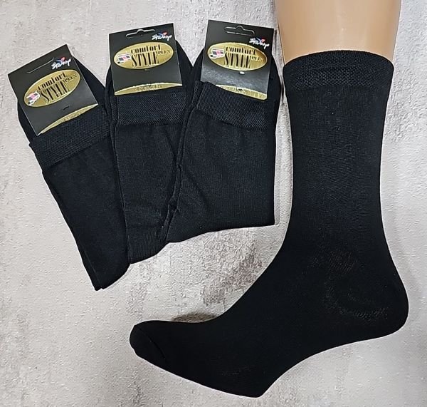 Шкарпетки "Comfort STYLE plus " 811-48 cotton/стрейч чоловічі р. 41-45 -(Чорні/ класика -cotton) -уп. 12 шт