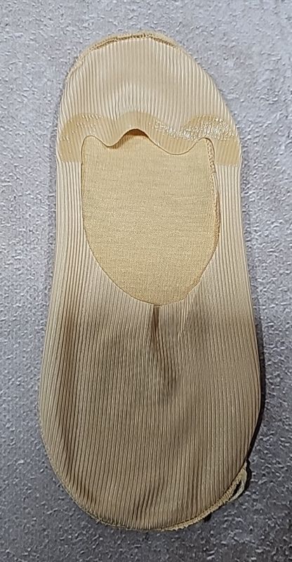 Шкарпетки-сліди "Золото" Y236-1 жіночі з нейлоновим верхом та бавовняною підошвою + усередині з силіконом на п'яті, р. 36-40 -(бежеві /гладкі) -уп -10 пар