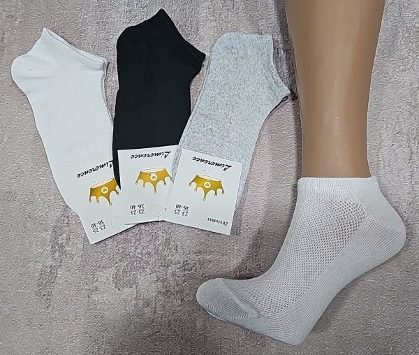 Шкарпетки Житомир "Limerence" 03-3 сітка жіночі, короткі р. 36-40 -асорті -(сіточка -сірий /білий /чорний -жін. -економ) -уп. 12 шт