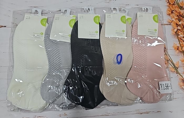 Шкарпетки "Золото" Y156-3 стрейч / bamboo fiber жіночі, 36-41 -(укорочені - асорті /однотонні +на підошві імітація вафельки +середня гладка гумка -жін.) -уп. 10 шт