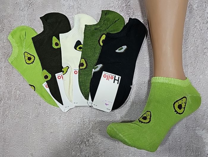 Шкарпетки "Корона" B2365-4 стрейч жіночі , р. 37-42 -асорті -(ультракороткі -зелений мікс з авокадо) -уп. 10 шт