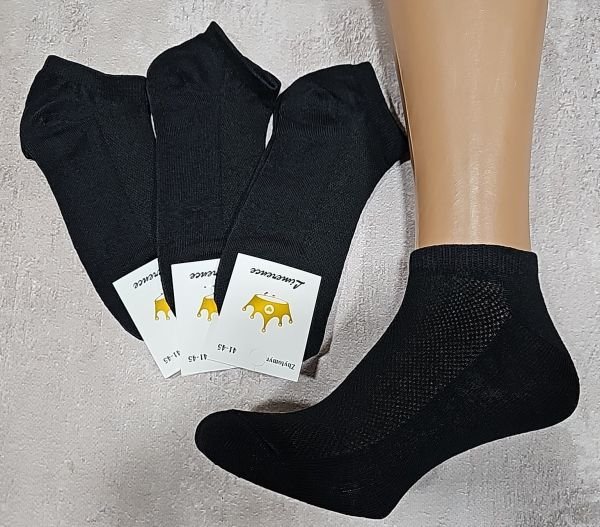 Шкарпетки Житомир "Limerence" 04-044 сітка чоловічі "короткі-сіточка", р. 41-45 -(сіточка -чорні /короткі -чол.) -уп. 12 шт