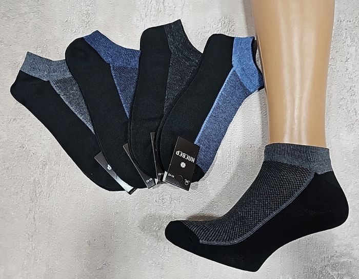 Шкарпетки Олександрія "Klever-CLV" 144-57 сітка чоловічі, р. 41-45 асорті -(сіточка -короткі /комбіновані з чорною підошвою) -уп. 12 шт