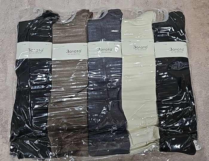 Гольфи "Золото" С544-1 кашемір /cotton жіночі, р. 36-41 асорті -(Однотонні) -уп. 10 шт