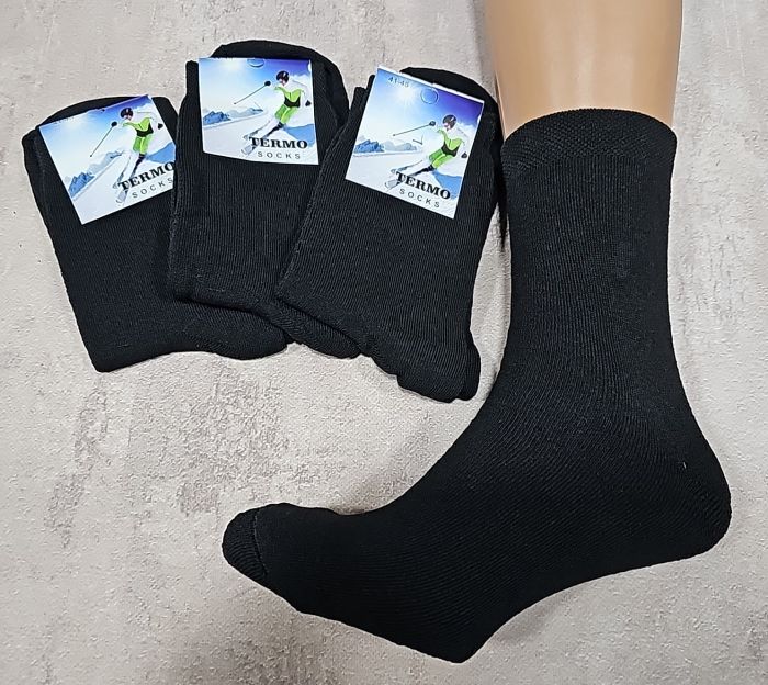 Шкарпетки "Nice-Thermo socks" 505-Т махрові чоловічі, р. 41-45 -асорті -(чорні -махра) -уп. 12 шт