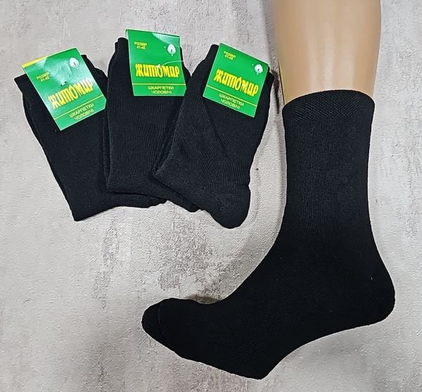 Шкарпетки "Nice-Житомир" 505-ЖТ махрові чоловічі, р. 41-45 -(чорні -класичні -махра) -уп. 12 шт
