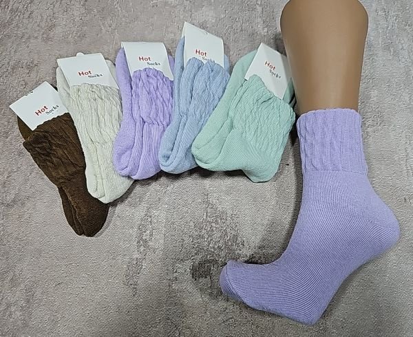 Шкарпетки "Nice" 530-MIX махрові жіночі, р. 36-40 -асорті -(Махра -кольорові /середні +широка об'ємна рельєфна гумка) -уп. 10 шт