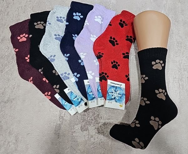 Шкарпетки Житомир "LIMERENCE" 4960-17 махрові жіночі, р. 36-40 -асорті -(Махра -однотонні +великі лапки по всій шкарпетці) -уп. 12 шт