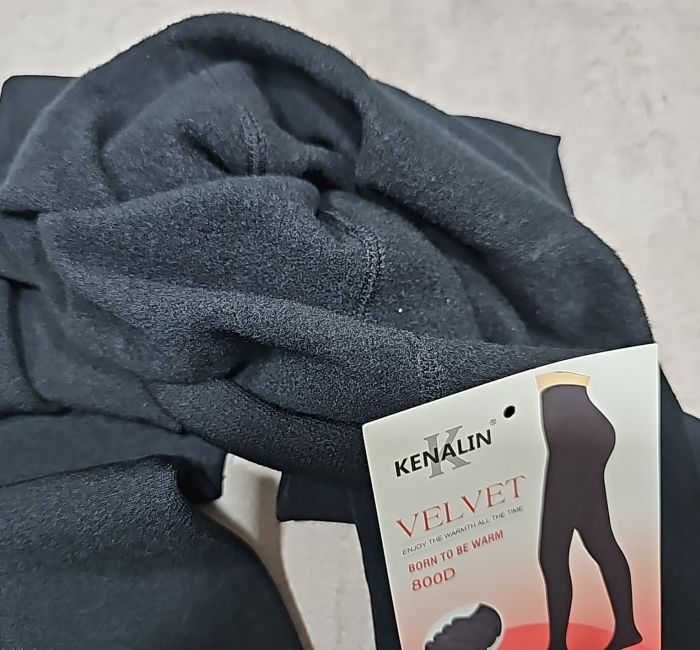 Колготки "Kenalin VELVET" 271 -(XL-4XL) мікрофібра з начосом р. 44-46 /1 шов -(чорні) -уп.1 шт