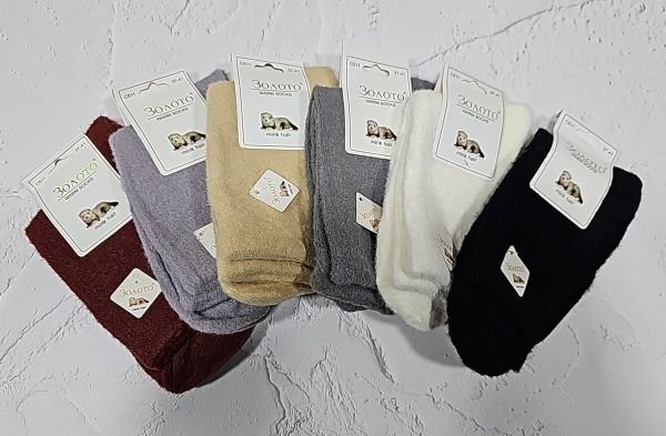 Шкарпетки "ЗОЛОТО" С-511 норка-вовна жіночі, р. 37-41 -асорті -(однотонні) -уп. 10 шт