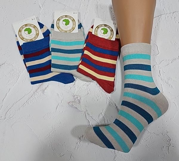 Шкарпетки Олександрія "Klever-CLV" 181-3 стрейч /cotton жіночі р. 36-41 -асорті -(високі /cotton + середні смужки /бавовна-стрейч)