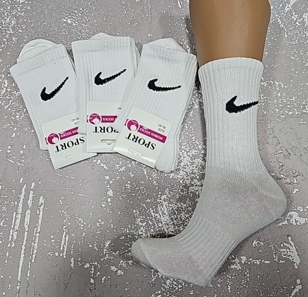 Шкарпетки "SPORT значок" 723-N-WHITE-білі) стрейч жіночі, р. 36-40 -(Білі /Теніс -високі -уп. 12 шт)