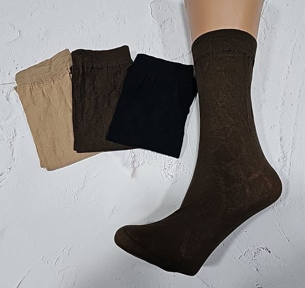 Шкарпетки Fantasy "РОМБИК" №012/ 50 ден капронові з візерунком -уп.10 пар -в упаковці випадковий візерунок без вибору -(чорні, тілесні, мокко)