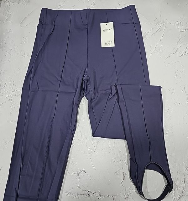 Лосини "KENALIN" 9600-7 з еластичної тканини дайвінг, низ зі штрипкою на резинці +спереду строчка, р. S/m-(42-44), l/xl-(44-46), 2xl/3xl-(46-48) -(сірі)