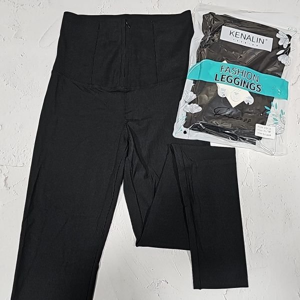 Лосини "Kenalin" №:D3 з еластичної тканини у дрібний рубчик +зверху коригуючий корсет на блискавці та в середині з підкладкою з додатковими гачками, р. S/M-(44-46), L/XL-(46-48), 2XL/3XL-(48-50) -(чорні /Д3)