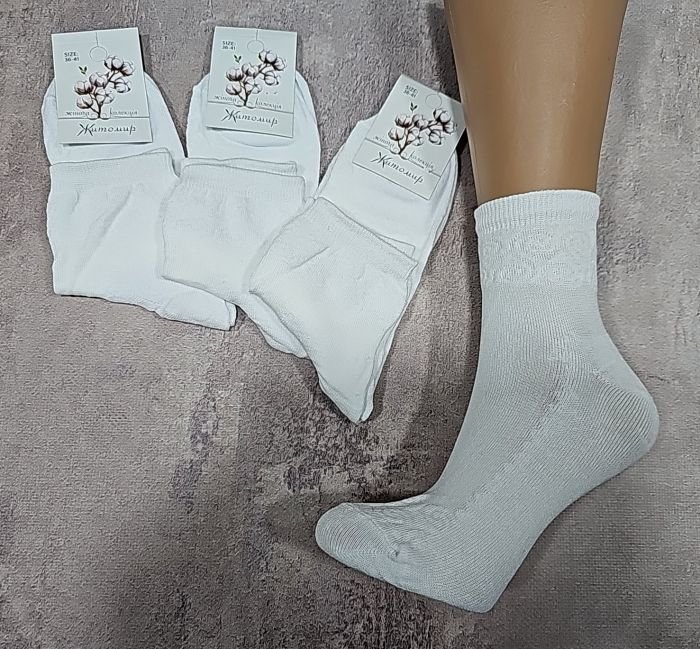 Шкарпетки "Житомир Преміум" 209-2 стрейч з прозорим верхом жіночі "Наречена", р. 23-25 - (білі /наречена) -уп. 12 шт