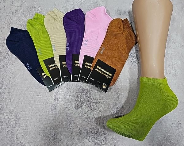 Шкарпетки Житомир "Limerence LUX" 566-6 cotton-стрейч жіночі (узбецька бавовна /короткі), р. 36-40 -("короткі -LUX-бавовна -кольорове -темне асорті -жін.) -уп. 12 шт 