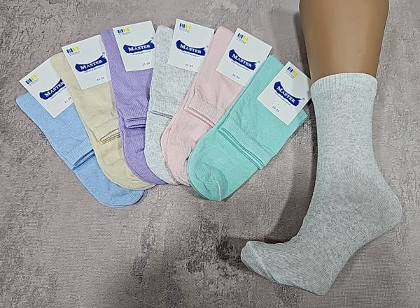 Шкарпетки Житомир "Master" 125-7 економ стрейч жіночі р. 23-25 -випадковий мікс -(однотонні -високі- світле асорті -економ)