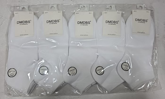 Шкарпетки "DMDBS" AB:03 стрейч /cotton жіночі, р. 36-41 -асорті -(Короткі /білі) -уп. 10 шт (АВ-03)