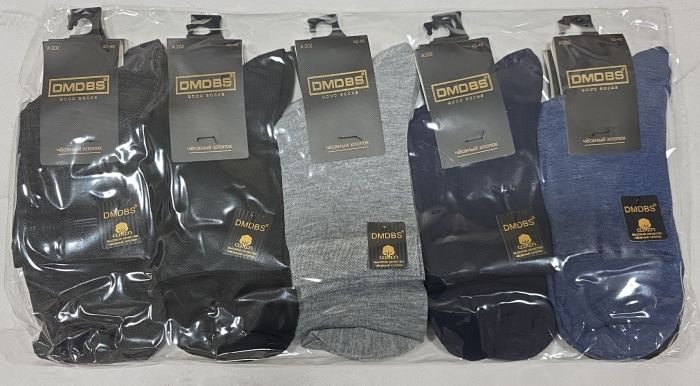 Шкарпетки "DMDBS" A:202 стрейч /cotton чоловічі, р. 42-48 -(асорті /однотонні -класика) -уп. 10 шт (А-202)