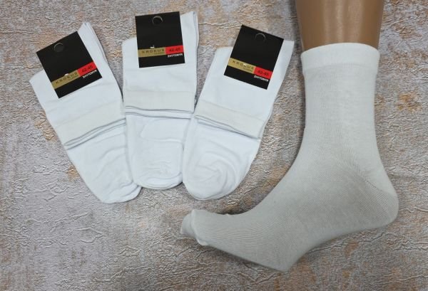 Шкарпетки Житомир "Krokus-CLASSIC" 136-5 cotton-стрейч чоловічі "Середні-класика -бавовна", р. 39-42, 42-45 -(Білі /cotton -середні -класика) -уп. 12 шт