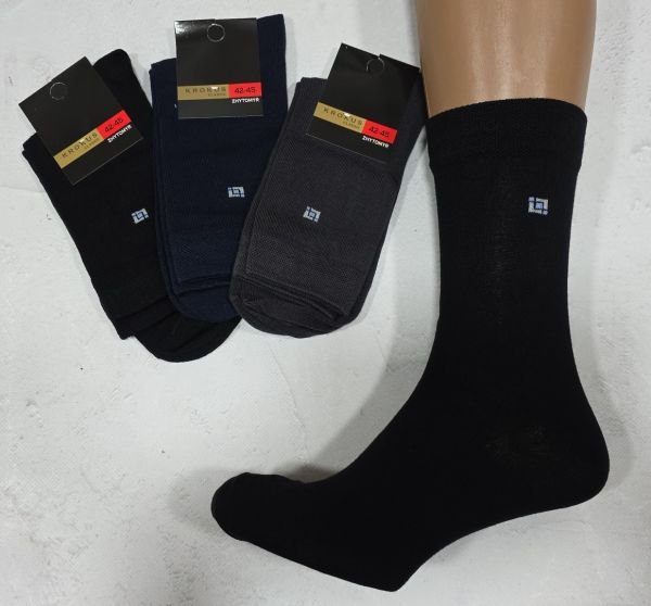 Шкарпетки Житомир "Krokus-CLASSIC" 138-2 cotton-стрейч чоловічі "Класика-високі -бавовна", р. 39-42, 42-45, 45-47 -(асорті /cotton -класика-високі) -уп. 12 шт