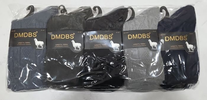Шкарпетки "DMDBS" АМ-940 вовна лами чоловічі з ослабленою гумкою, р. 41-47 -асорті -(Однотонні з рельєфним візерунком) -уп. 10 шт