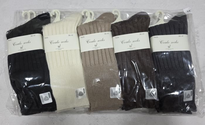 Шкарпетки "Coalo socks" ВК-7635 кашемір /термо жіночі, р. 36-41 -асорті -(Однотонні в рельєфний рубчик +широка гумка в тонкий рубчик) -уп. 10 шт