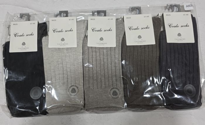 Шкарпетки "Coalo socks" АК-8625 кашемір чоловічі, р. 41-46 -асорті -(Однотонні в рельєфний рубчик) -уп. 10 шт