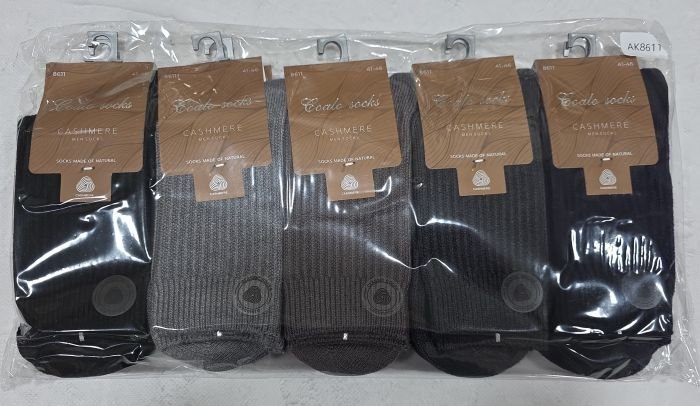 Шкарпетки "Coalo socks" АК-8611 кашемір чоловічі, р. 41-46 -асорті -(Однотонні у в'язаний рубчик) -уп. 10 шт