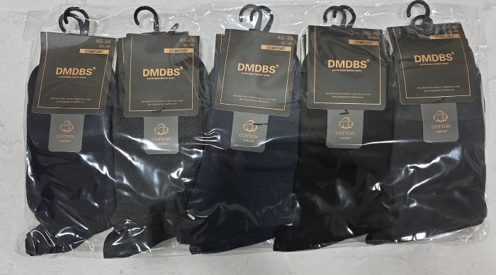 Шкарпетки "DMDBS" AS-26 стрейч /cotton чоловічі, р. 42-48 -(асорті /однотонні -класика) -уп. 10 шт (ас-26)