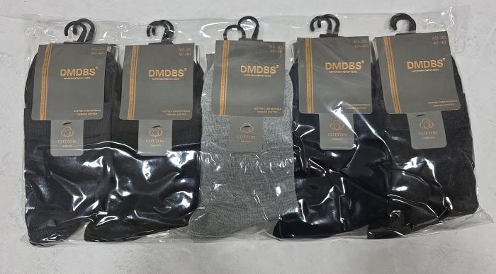 Шкарпетки "DMDBS" AS-23 стрейч /cotton чоловічі, р. 42-48 -(асорті /однотонні -класика) -уп. 10 шт (ас-23)