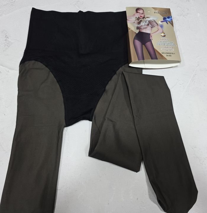 Колготки "Корона" KW-2016-3 -(42-48) на флісі з імітацією капронових та з ефектом голих ніжок +зверху підтримуючі трусики з ефектом push-up -уп. 1 шт