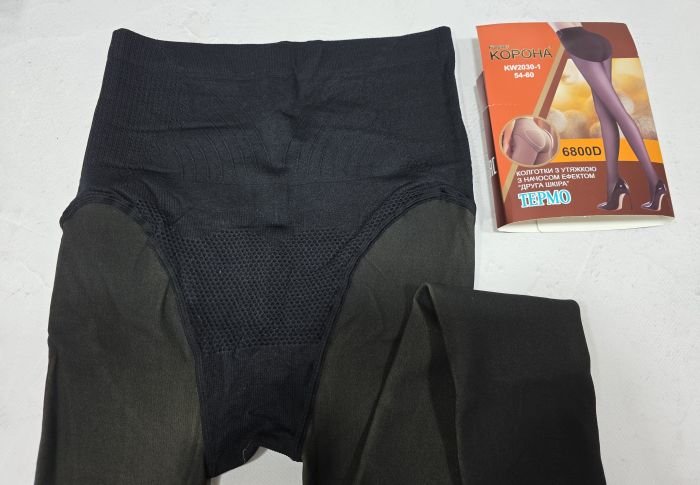 Колготки "Корона" KW-2030-2-Ф -(48-54) з начосом з імітацією капронових та з ефектом голих ніжок +зверху підтримуючі трусики з ефектом push-up -уп. 1 шт