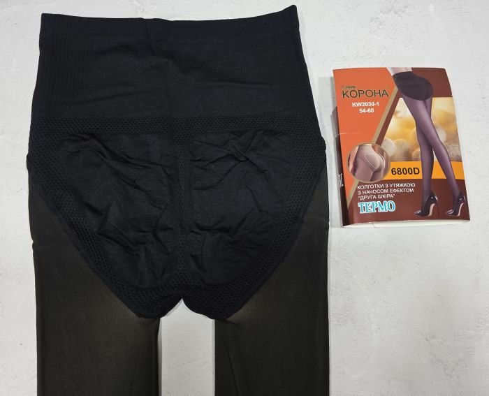 Колготки "Корона" KW-2030-2-Ф -(48-54) з начосом з імітацією капронових та з ефектом голих ніжок +зверху підтримуючі трусики з ефектом push-up -уп. 1 шт