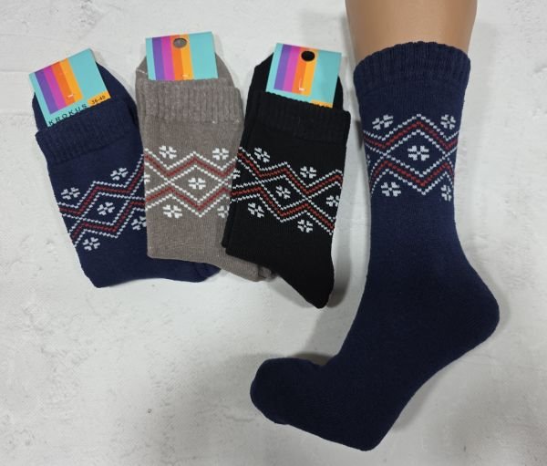 Шкарпетки Житомир "КРОКУС" 2283-45 махрові жіночі, р. 36-40 -випадкове асорті -(Однотонні +орнамент з червоних та білих крапок +білі дрібні квіточки -махра) -уп. 12 шт