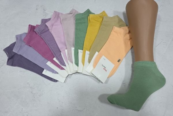 Шкарпетки "NiceSocks" 001 стрейч жіночі, р. 36-40 -асорті -(Короткі /однотонні -кольорові -стрейч) -уп. 20 шт