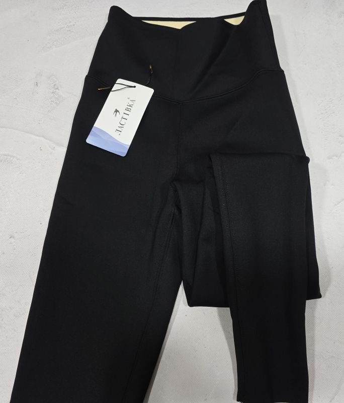 Лосини "Ластівка" А-752-2-ПА еластичні на збитому хутрі та ззаду з мембраною +з широким поясом утяжкою +з підтяжкою живота та сідниць з пуш-ап ефектом (Push-up), р.  L-(44-48), XL-(46-50), 2XL-(48-52) -(чорні) 