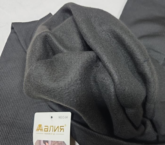 Лосини "Алия" С-04 безшовні в рубчик на байці, р. L/7XL-(46-50) -(чорні)