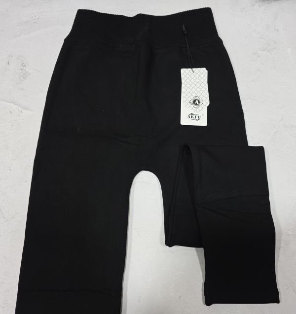 Лосини "AKFU" DFK-668 безшовні з бавовняним верхом на товстому хутрі, р. XL/6XL-(46-50) -(чорні -ДФК-668)